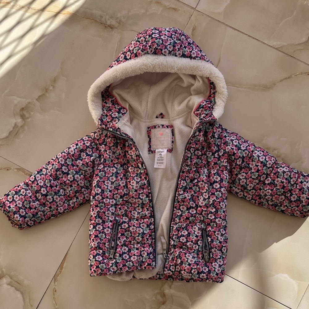 Carter's Floral Sherpa-Lined Jacket